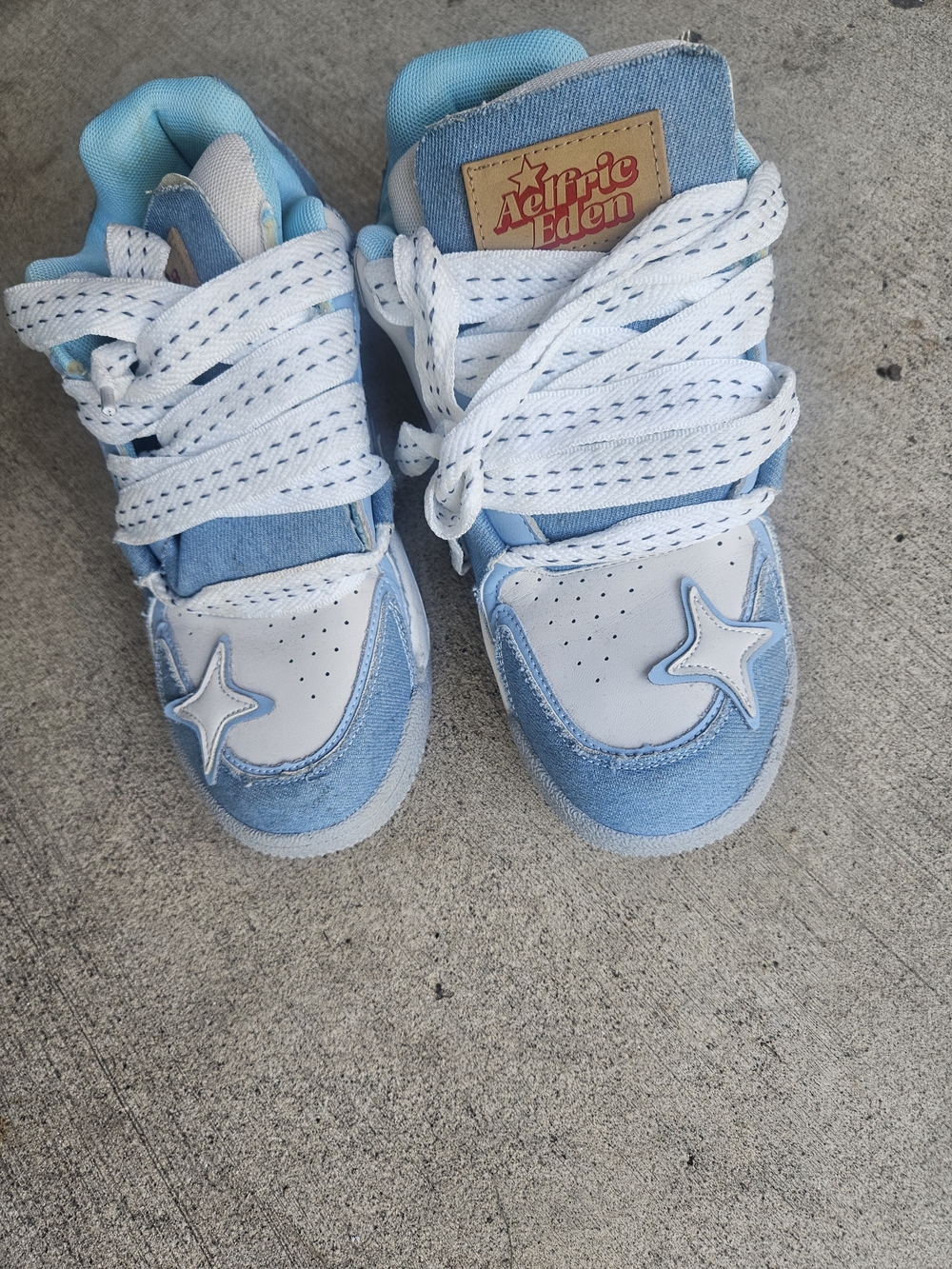 Aelfric Eden Light Blue & White Star Sneakers